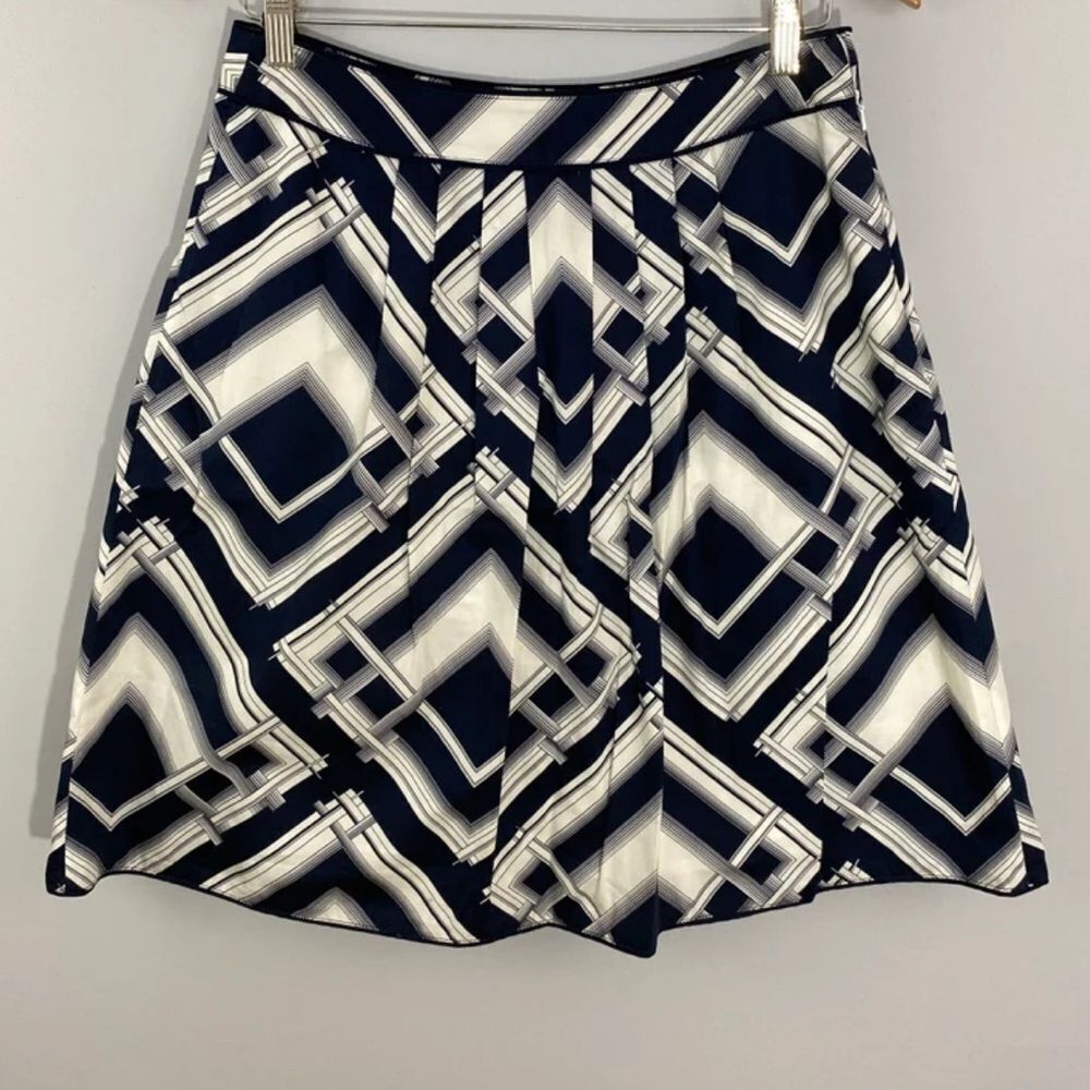 Talbots 100% Cotton Pleated Graphic Skirt